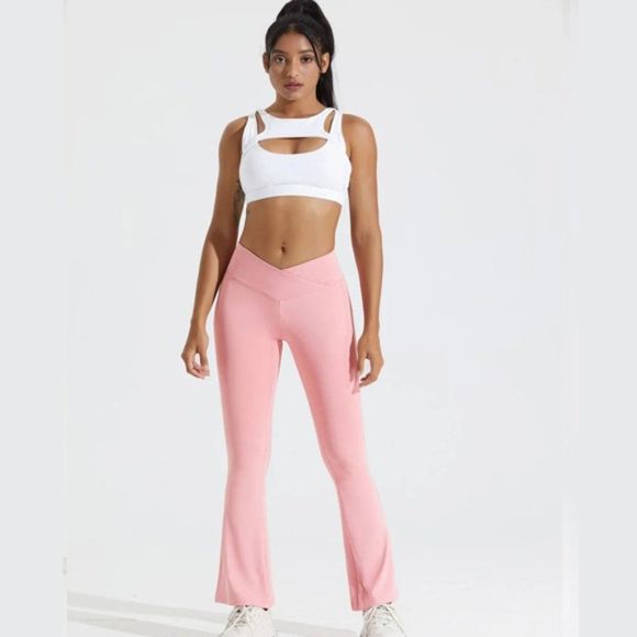 Flare Crossover Legging - Flare legging - Crossover Legging - Pink cross… - Picture 5 of 6